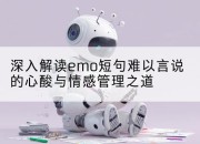 深入解读emo短句难以言说的心酸与情感管理之道