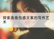 探索高级伤感文案的写作艺术