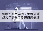 掌握伤感文字的艺术如何通过文字表达与传递伤感情绪
