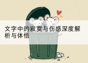 文字中的寂寞与伤感深度解析与体悟