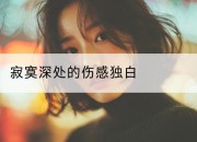 寂寞深处的伤感独白