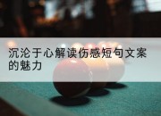 沉沦于心解读伤感短句文案的魅力