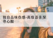 独自品味伤感-高级语录探寻心酸