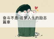 奋斗不息-追梦人生的励志篇章