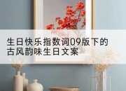 生日快乐指数词09版下的古风韵味生日文案