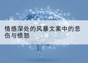 情感深处的风暴文案中的悲伤与愤怒