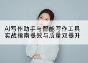 AI写作助手与智能写作工具实战指南提效与质量双提升